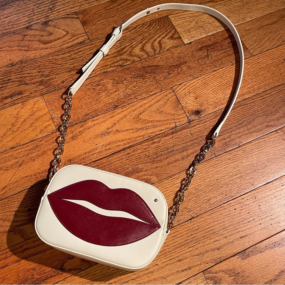 Charlotte Olympia Lips Handbag Crossbody Purse with Spiderweb Hardware
